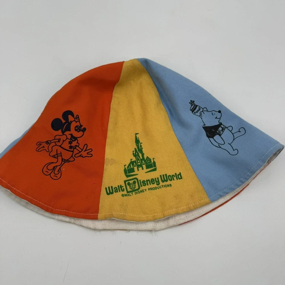 Walt Disney World Productions VINTAGE Bucket Beach Bell Hat Mickey Mouse‎ 1970's
